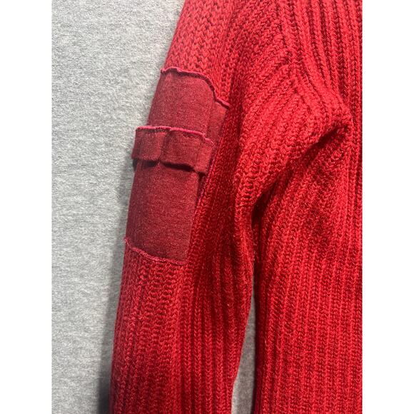 VTG Free People Cardigan Sweater Full Zip Sleeve Zipper Pocket Red Womens Size M - Picture 4 of 9